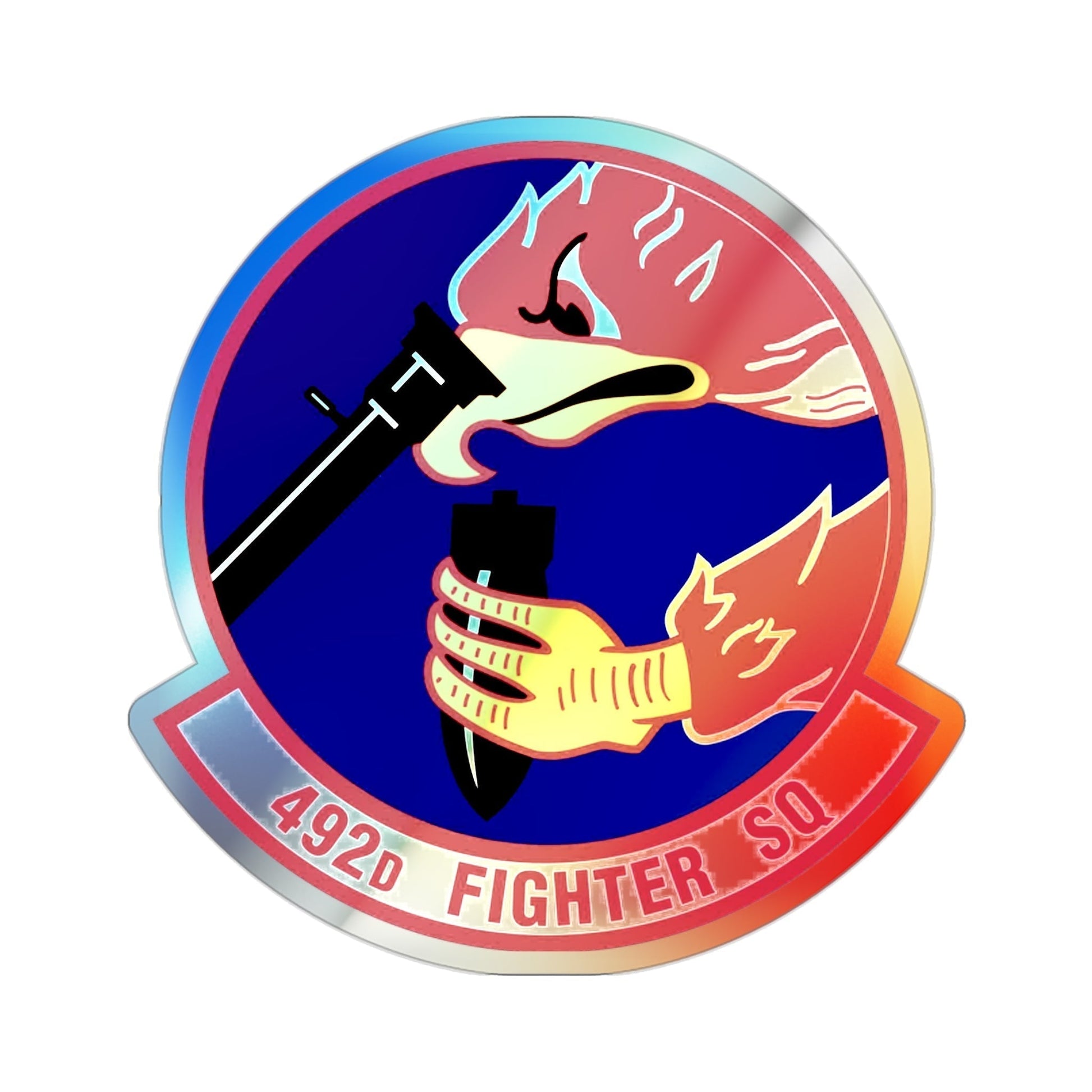 492d Fighter Squadron (U.S. Air Force) Holographic STICKER Die-Cut Vinyl Decal-2 Inch-The Sticker Space