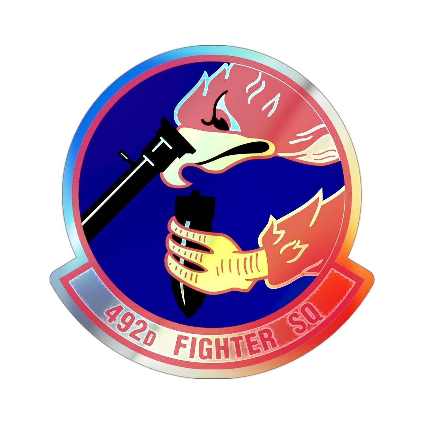 492d Fighter Squadron (U.S. Air Force) Holographic STICKER Die-Cut Vinyl Decal-3 Inch-The Sticker Space