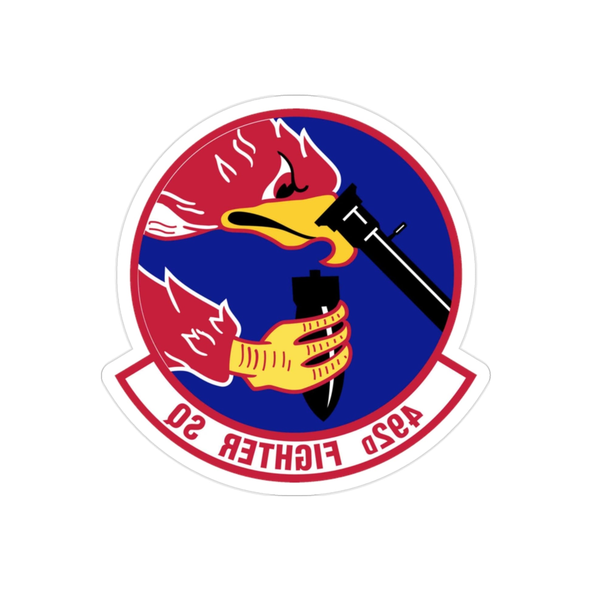 492d Fighter Squadron (U.S. Air Force) REVERSE PRINT Transparent STICKER-2" × 2"-The Sticker Space