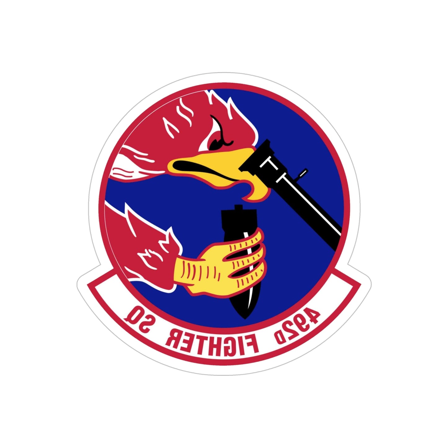 492d Fighter Squadron (U.S. Air Force) REVERSE PRINT Transparent STICKER-5" × 5"-The Sticker Space