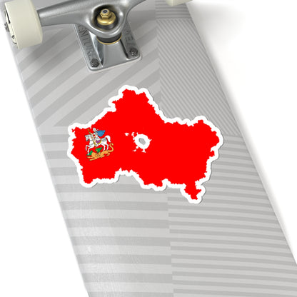 Flag-map of Moscow Oblast 1997-2011 (Russia) STICKER Vinyl Kiss-Cut Decal