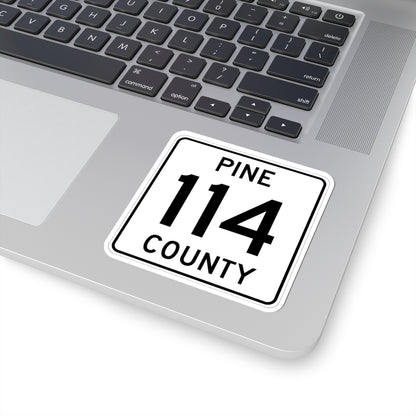 Pine County Route 114 MN (Minnesota) (Road Sign) STICKER Vinyl Kiss-Cut Decal