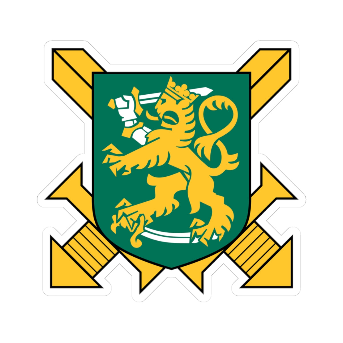 Suomen Maavoimien tunnus (Finland) (Coat of Arms) STICKER Vinyl Kiss-Cut Decal