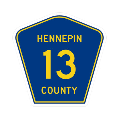 Hennepin County 13 (Minnesota) (Road Sign) STICKER Vinyl Kiss-Cut Decal