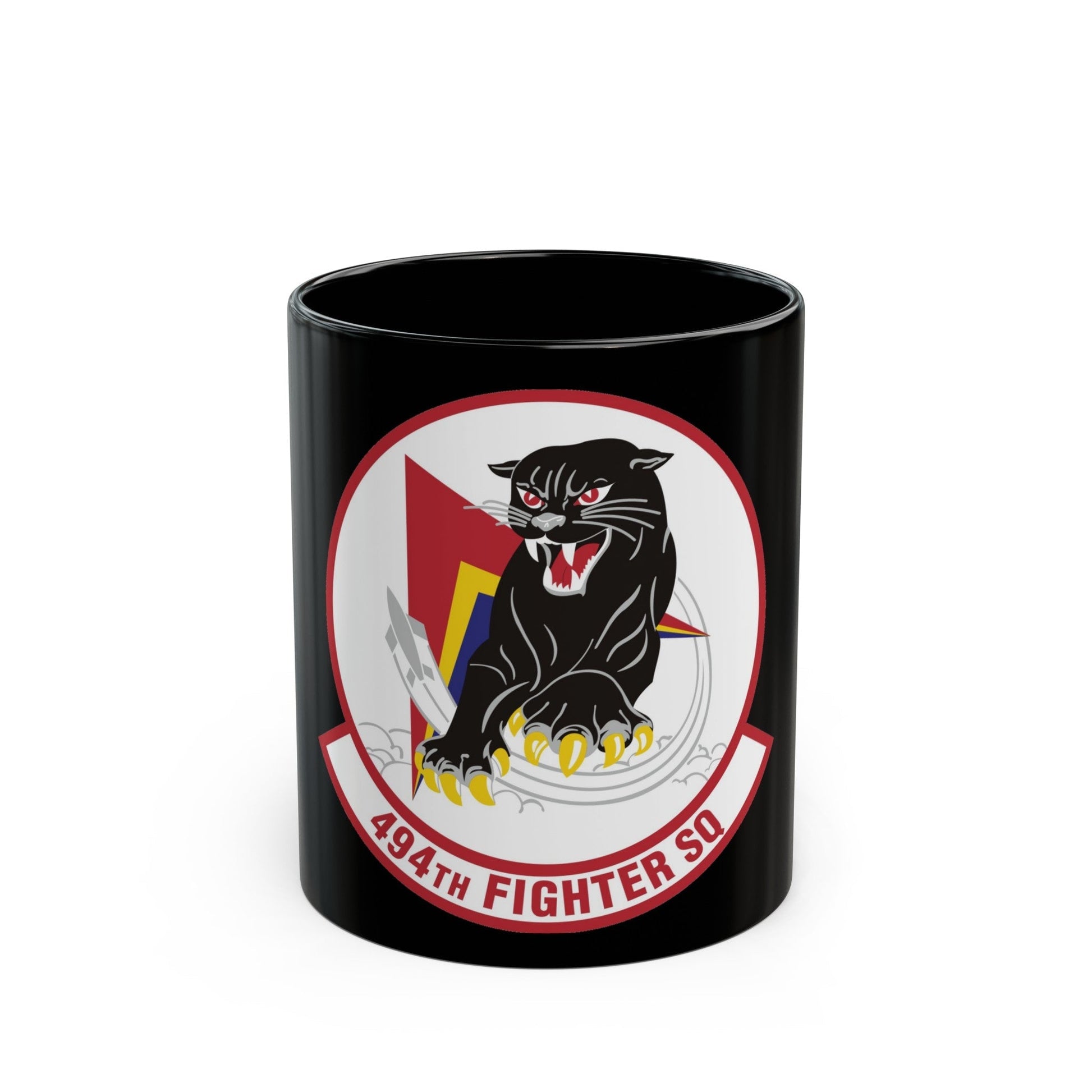 494th Fighter Squadron (U.S. Air Force) Black Coffee Mug-11oz-The Sticker Space