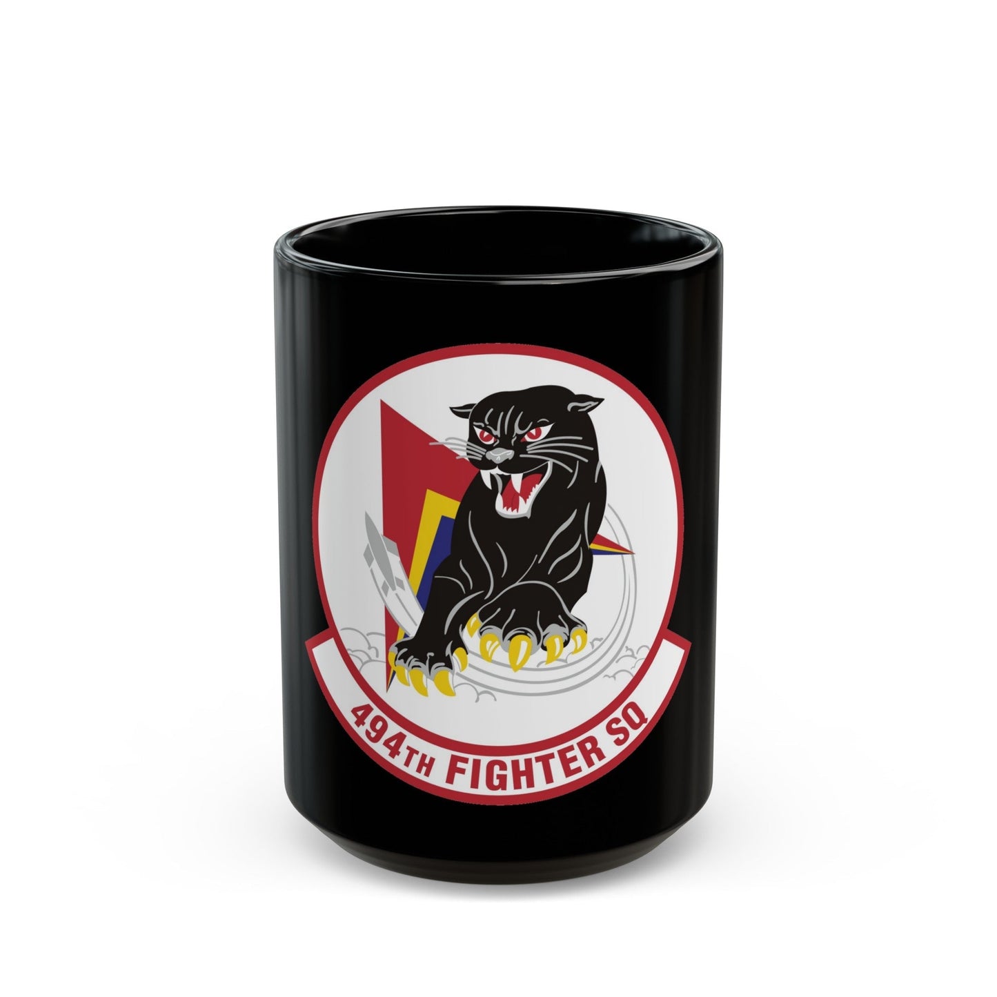 494th Fighter Squadron (U.S. Air Force) Black Coffee Mug-15oz-The Sticker Space