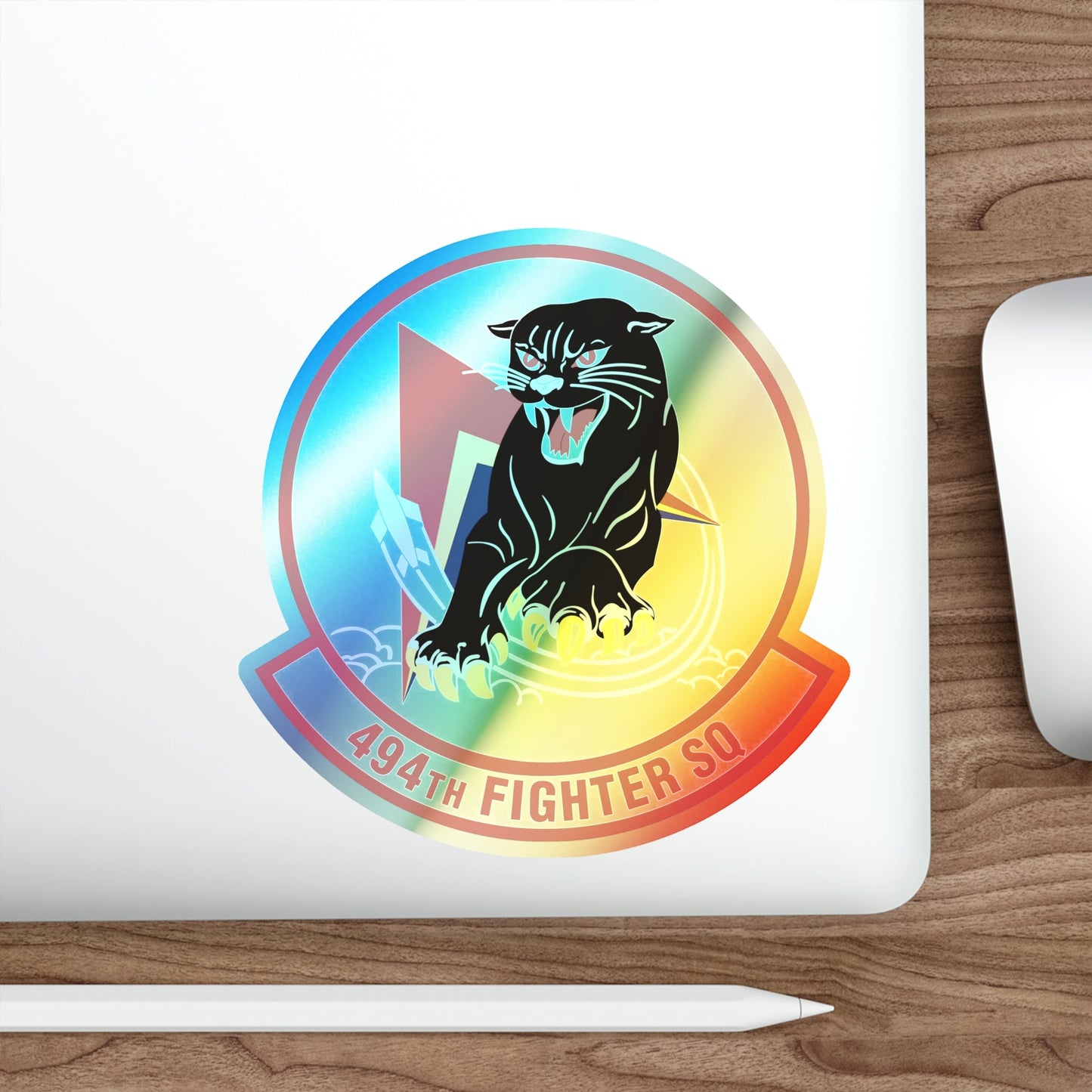 494th Fighter Squadron (U.S. Air Force) Holographic STICKER Die-Cut Vinyl Decal-The Sticker Space