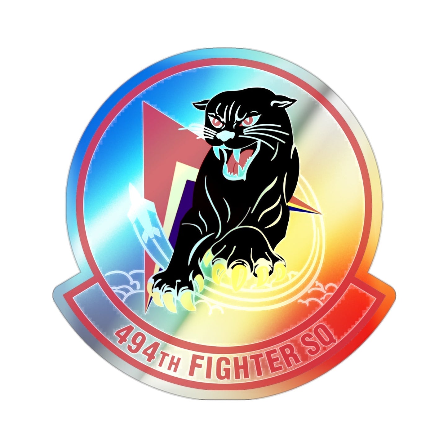 494th Fighter Squadron (U.S. Air Force) Holographic STICKER Die-Cut Vinyl Decal-2 Inch-The Sticker Space