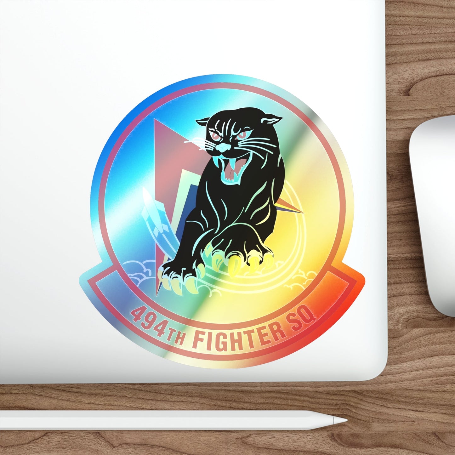 494th Fighter Squadron (U.S. Air Force) Holographic STICKER Die-Cut Vinyl Decal-The Sticker Space