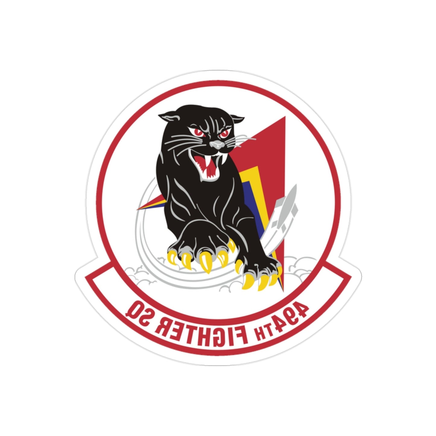 494th Fighter Squadron (U.S. Air Force) REVERSE PRINT Transparent STICKER-2" × 2"-The Sticker Space