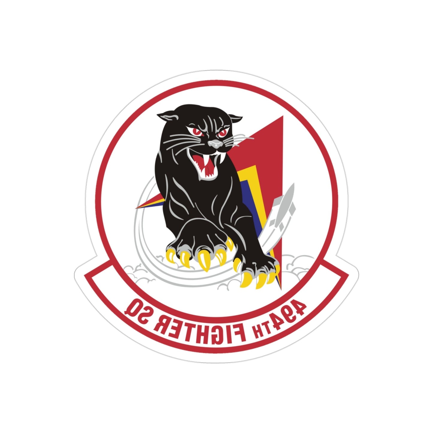 494th Fighter Squadron (U.S. Air Force) REVERSE PRINT Transparent STICKER-3" × 3"-The Sticker Space