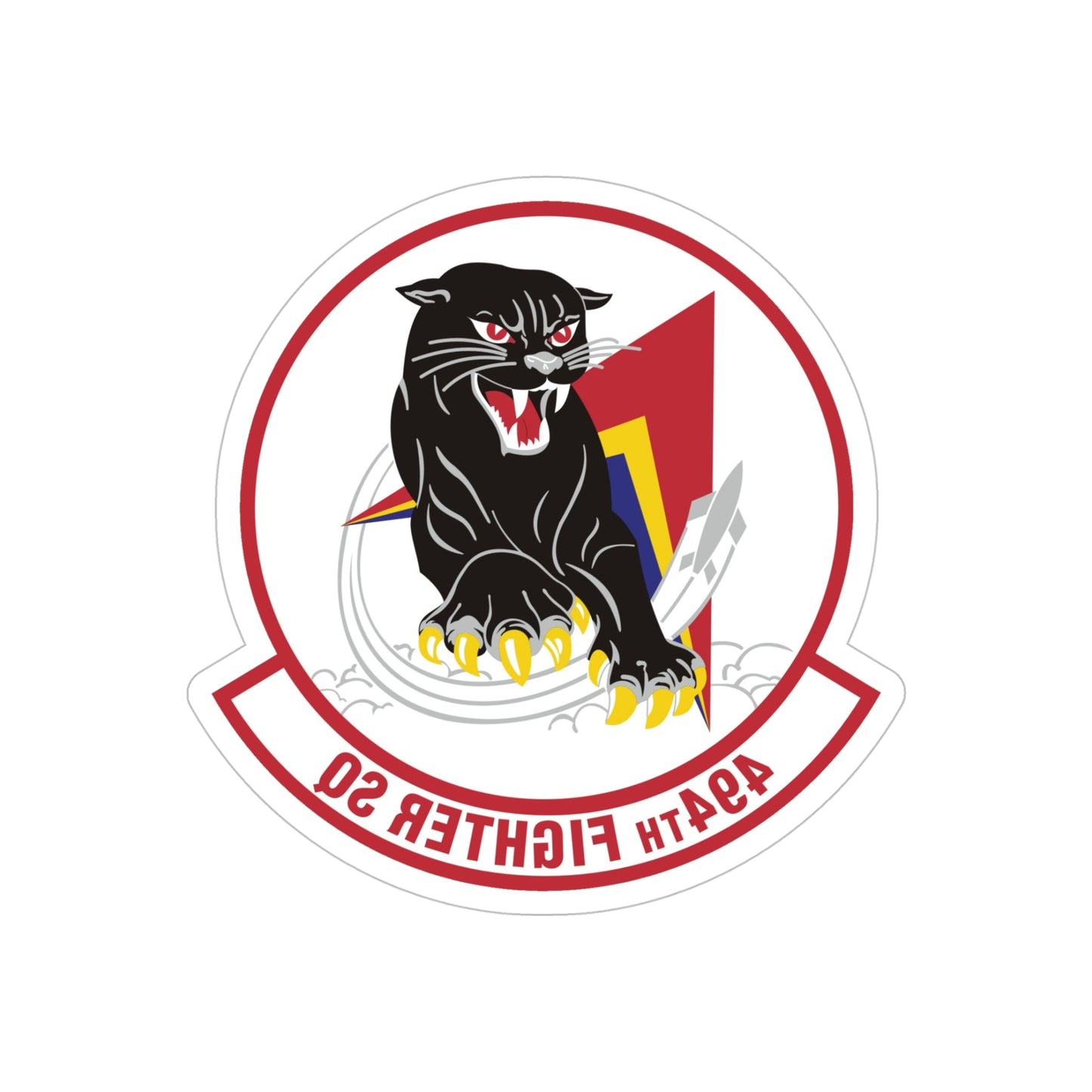 494th Fighter Squadron (U.S. Air Force) REVERSE PRINT Transparent STICKER-5" × 5"-The Sticker Space