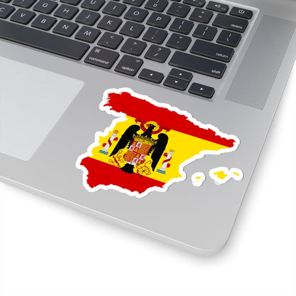 Flag-map of Spain 1945-1977 (Spain) STICKER Vinyl Kiss-Cut Decal