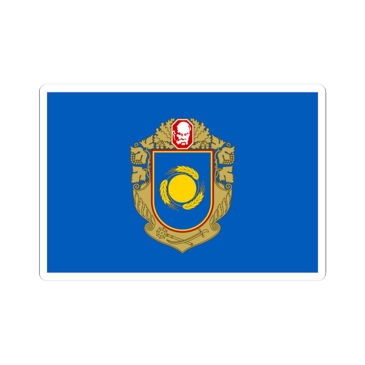 Flag of Cherkasy Oblast (Ukraine) STICKER Vinyl Kiss-Cut Decal