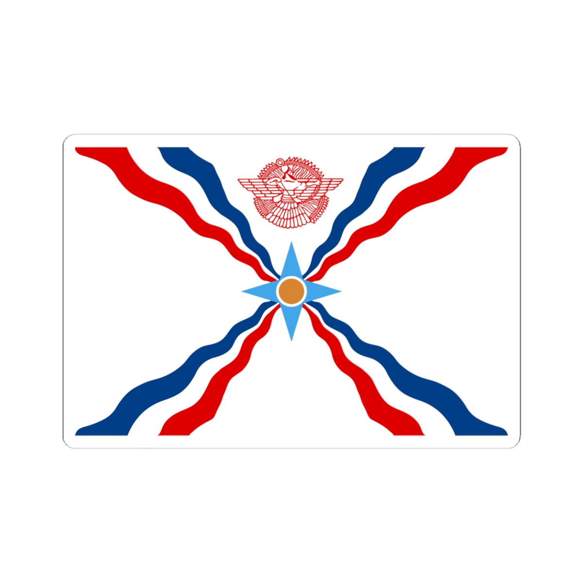 Flag of the Assyrians (Iraq) STICKER Vinyl Kiss-Cut Decal