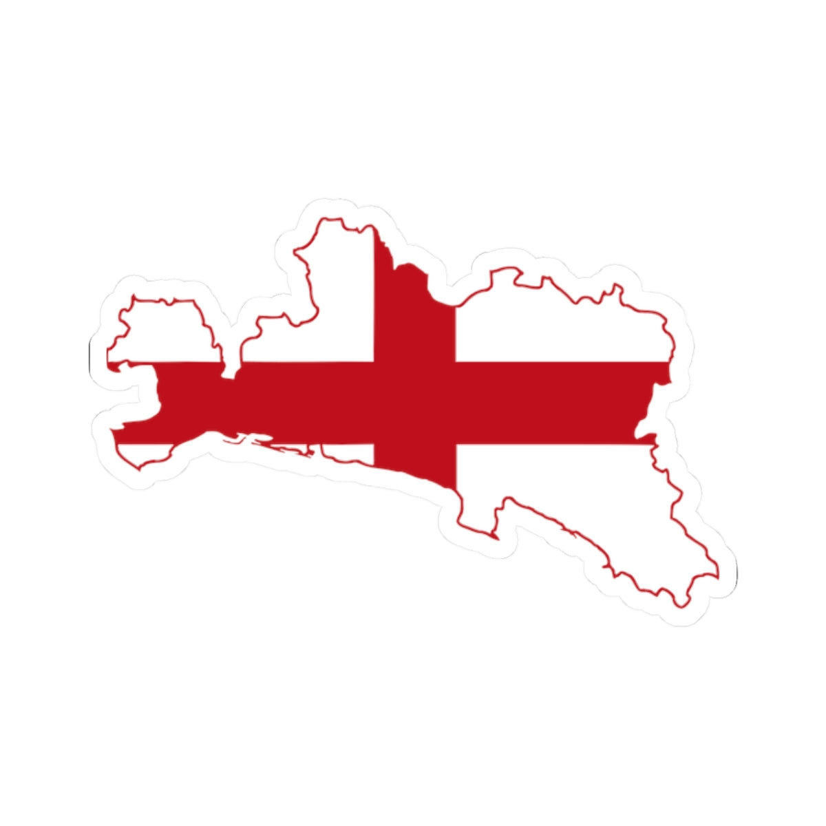 Flag map of the Province of Genoa (Italy) STICKER Vinyl Kiss-Cut Decal