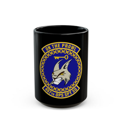 497 Operations Support Squadron ACC (U.S. Air Force) Black Coffee Mug-15oz-The Sticker Space