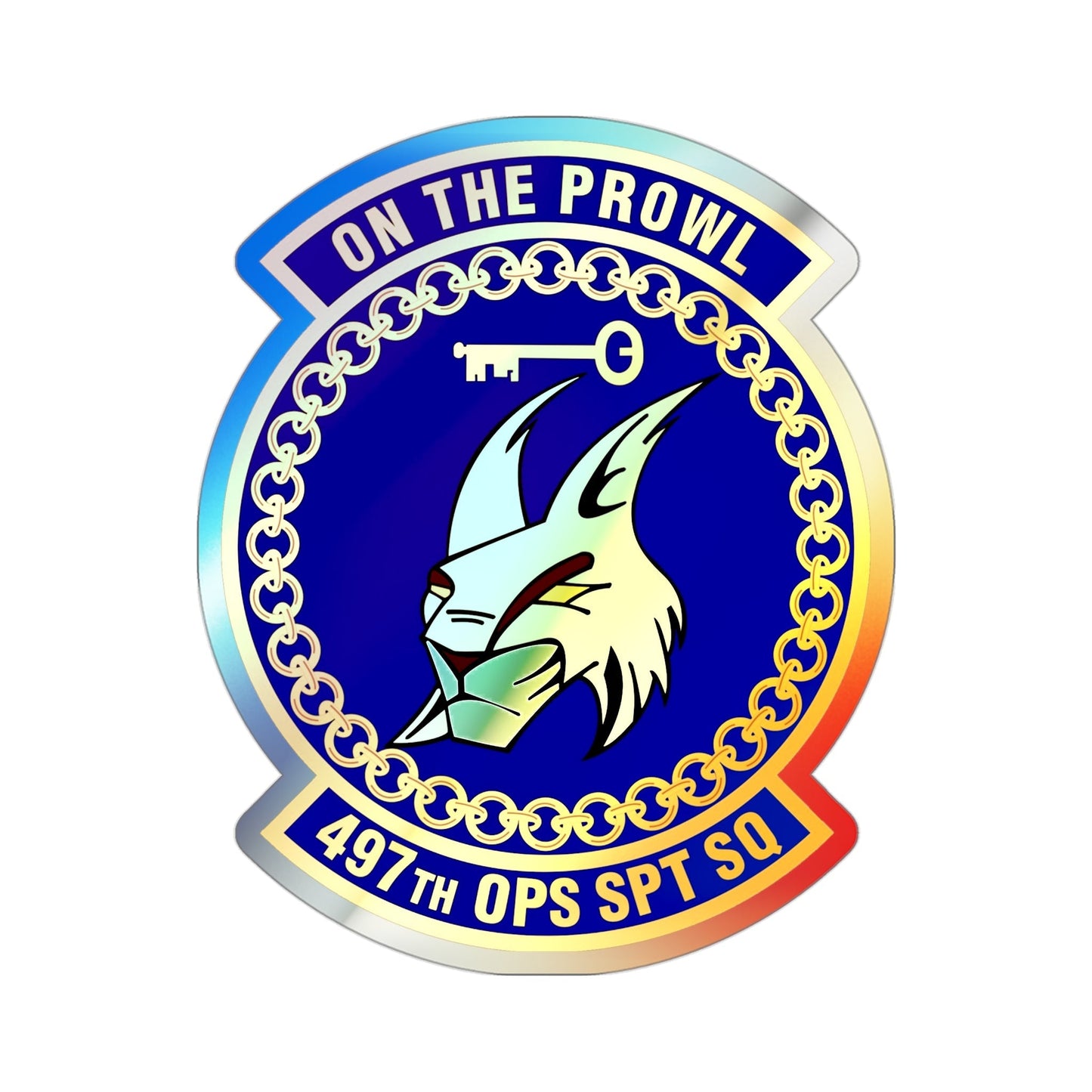 497 Operations Support Squadron ACC (U.S. Air Force) Holographic STICKER Die-Cut Vinyl Decal-3 Inch-The Sticker Space