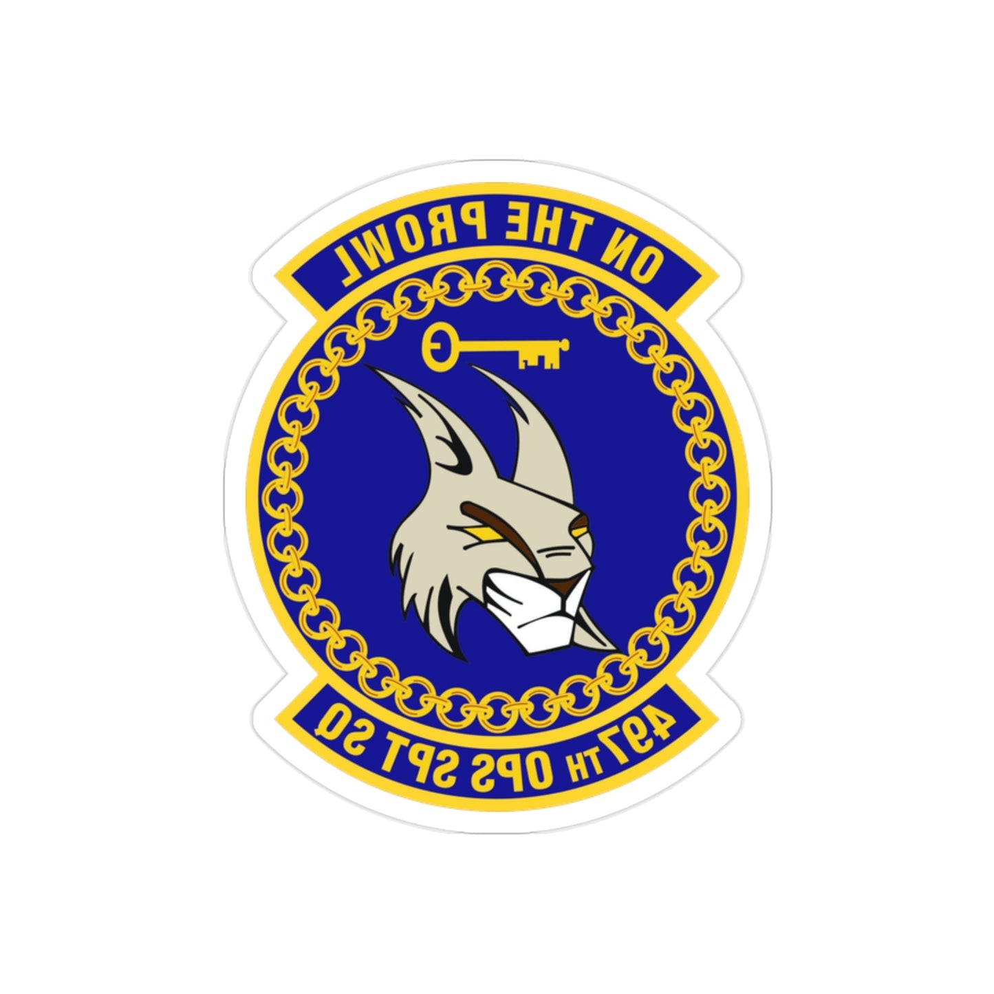 497 Operations Support Squadron ACC (U.S. Air Force) REVERSE PRINT Transparent STICKER-2" × 2"-The Sticker Space