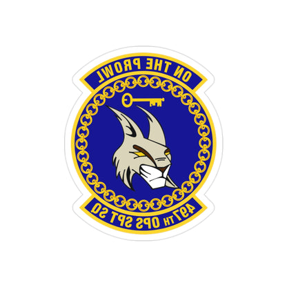 497 Operations Support Squadron ACC (U.S. Air Force) REVERSE PRINT Transparent STICKER-2" × 2"-The Sticker Space