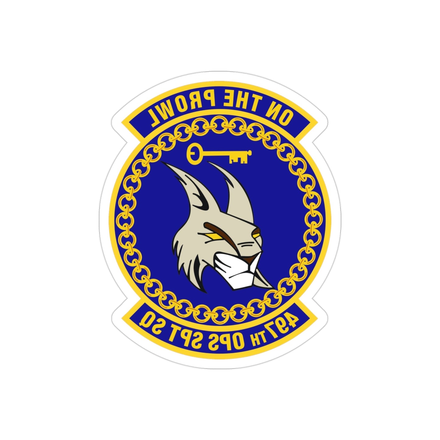 497 Operations Support Squadron ACC (U.S. Air Force) REVERSE PRINT Transparent STICKER-3" × 3"-The Sticker Space