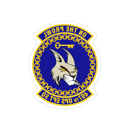 497 Operations Support Squadron ACC (U.S. Air Force) REVERSE PRINT Transparent STICKER-3" × 3"-The Sticker Space