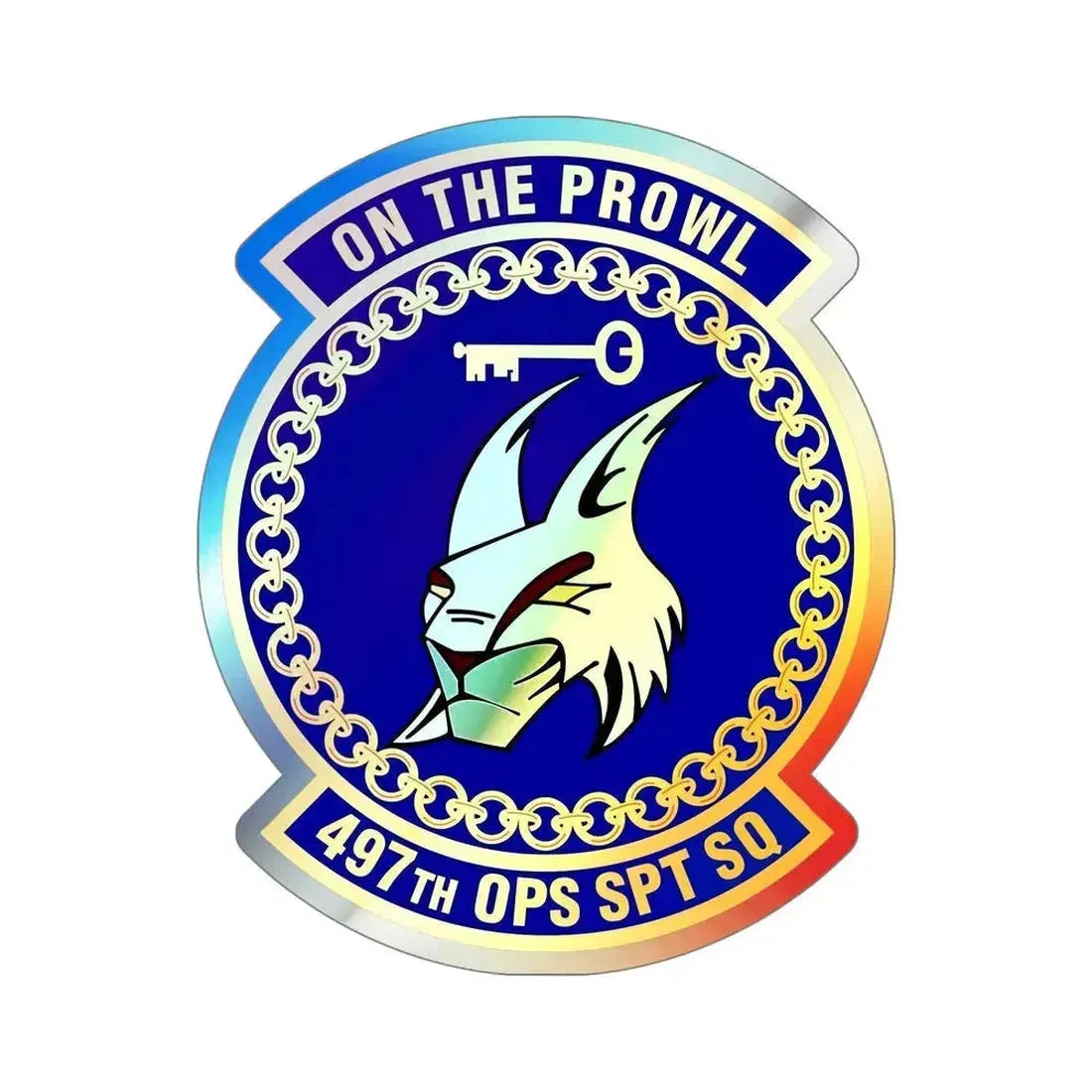 497 Operations Support Squadron ACC (U.S. Air Force) Holographic STICKER Die-Cut Vinyl Decal 5 Inch - The Sticker Space