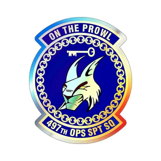 497 Operations Support Squadron ACC (U.S. Air Force) Holographic STICKER Die-Cut Vinyl Decal 6 Inch - The Sticker Space