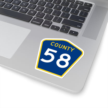 County 58 MN (Minnesota) (Road Sign) STICKER Vinyl Kiss-Cut Decal