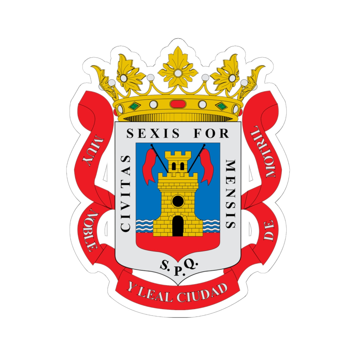 Escudo de Motril (Spain) (Coat of Arms) STICKER Vinyl Kiss-Cut Decal
