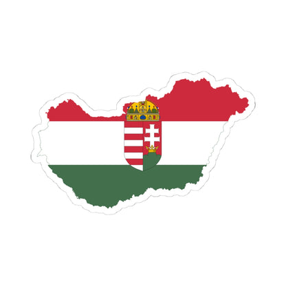 Flag-map of Hungary 1921 (Hungary) STICKER Vinyl Kiss-Cut Decal