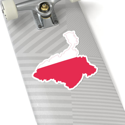 Flag-map of the Duchy of Warsaw (Poland) STICKER Vinyl Kiss-Cut Decal