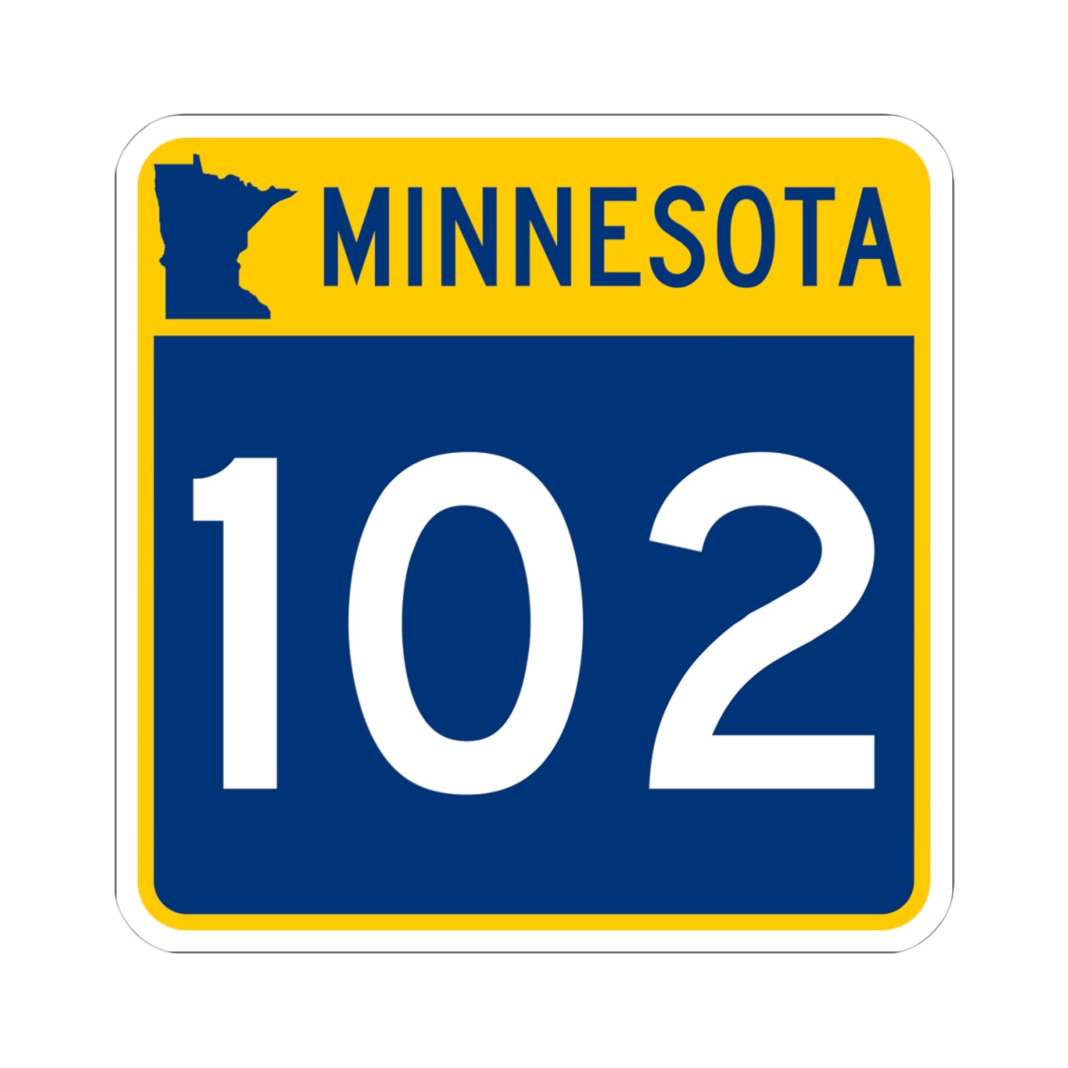 MN-102 (Minnesota) (Road Sign) STICKER Vinyl Kiss-Cut Decal