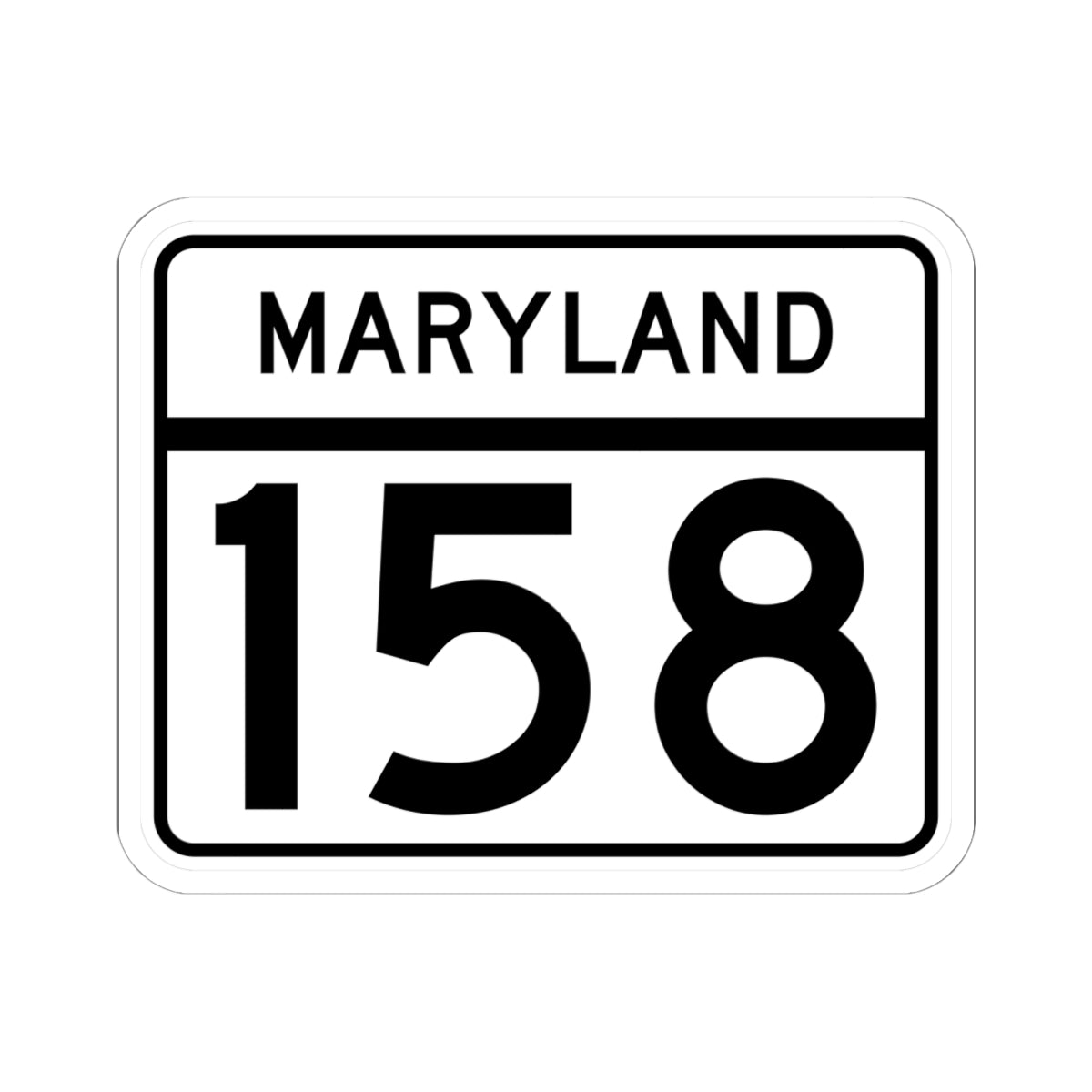 MD Route 158 (Maryland) (Road Sign) STICKER Vinyl Kiss-Cut Decal