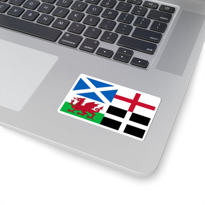 Flags of Scotland England Wales and Cornwall (England) STICKER Vinyl Kiss-Cut Decal