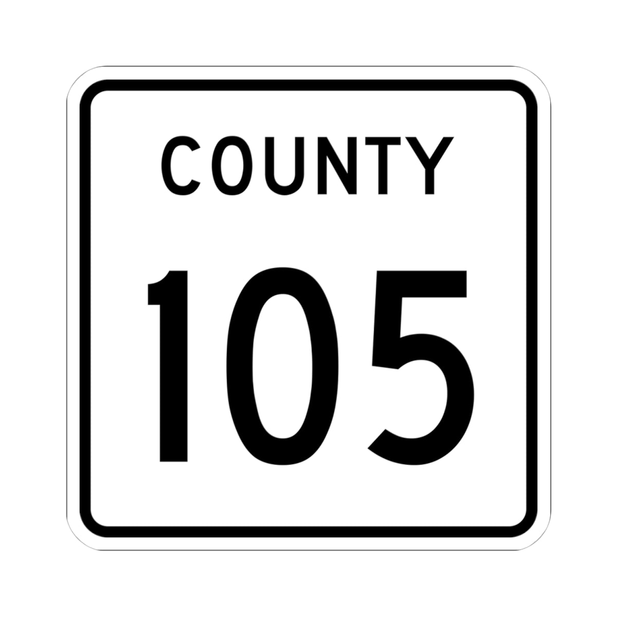 County 105 square (Minnesota) (Road Sign) STICKER Vinyl Kiss-Cut Decal