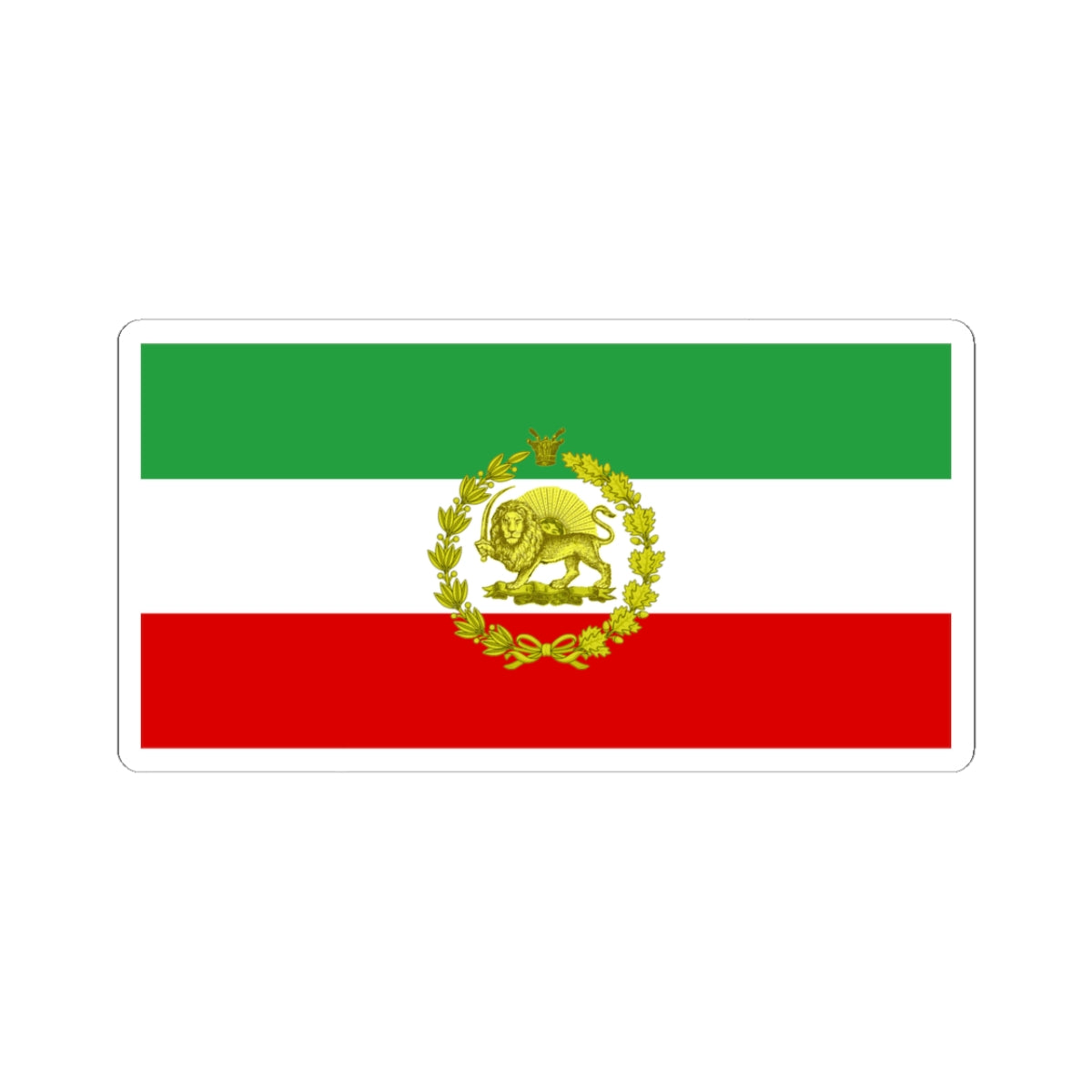 Post-constitutional Revolution War Flag of Persia (Iran) STICKER Vinyl Kiss-Cut Decal