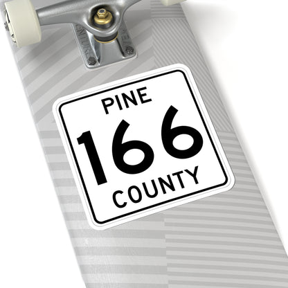 Pine County Route 166 MN (Minnesota) (Road Sign) STICKER Vinyl Kiss-Cut Decal