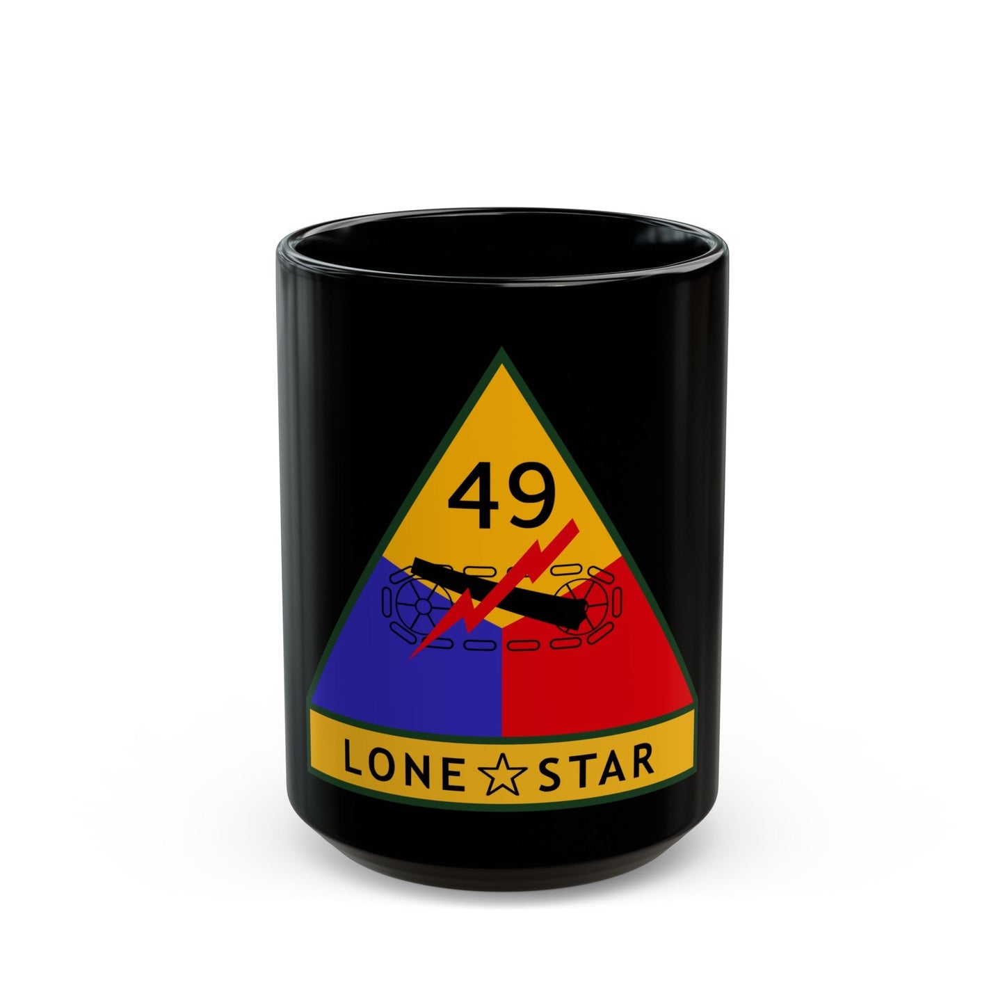 49th Armored Division (U.S. Army) Black Coffee Mug-15oz-The Sticker Space