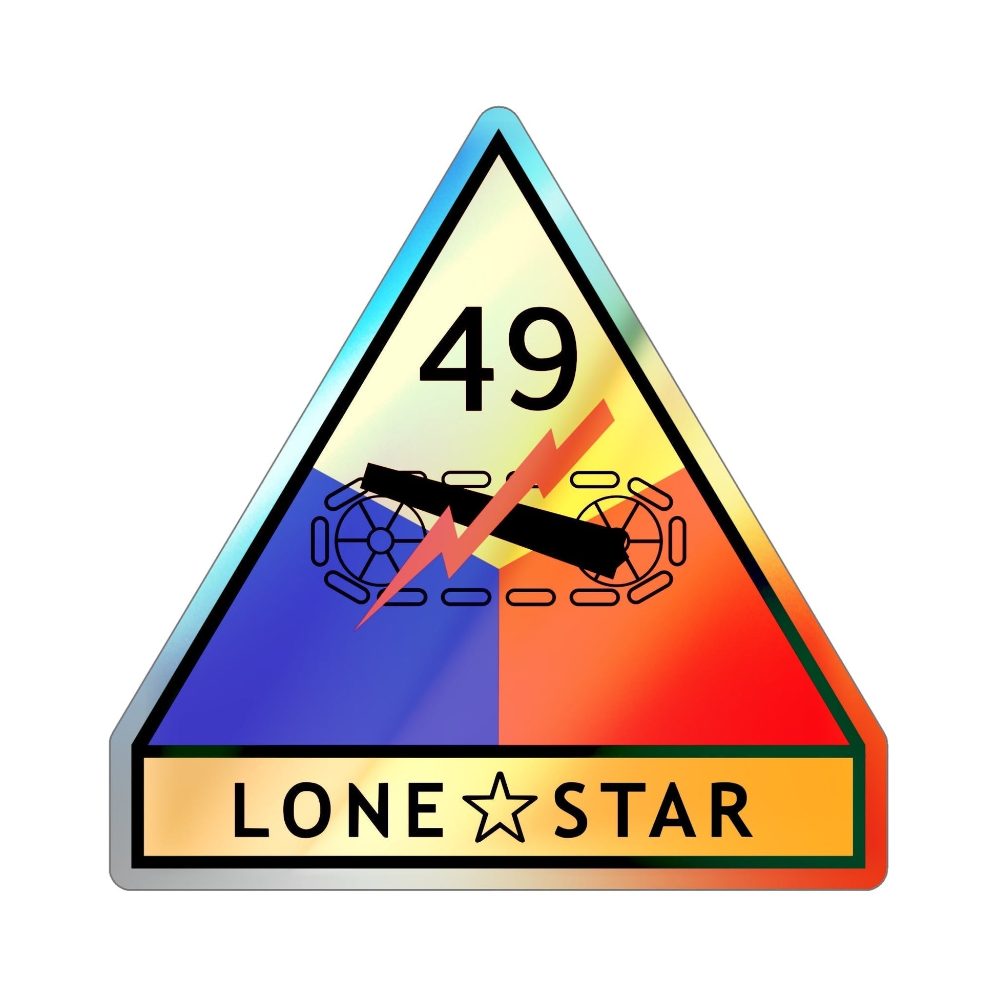49th Armored Division (U.S. Army) Holographic STICKER Die-Cut Vinyl Decal-6 Inch-The Sticker Space
