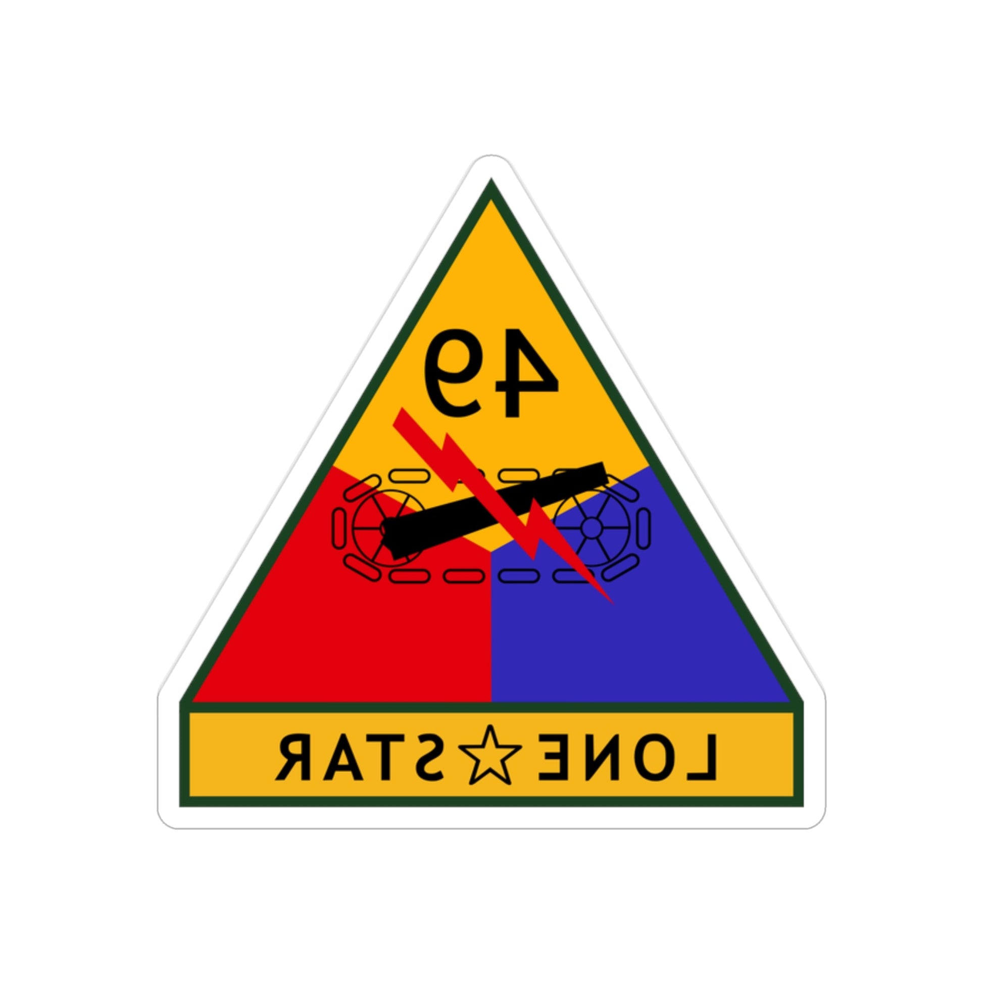 49th Armored Division (U.S. Army) REVERSE PRINT Transparent STICKER-2" × 2"-The Sticker Space