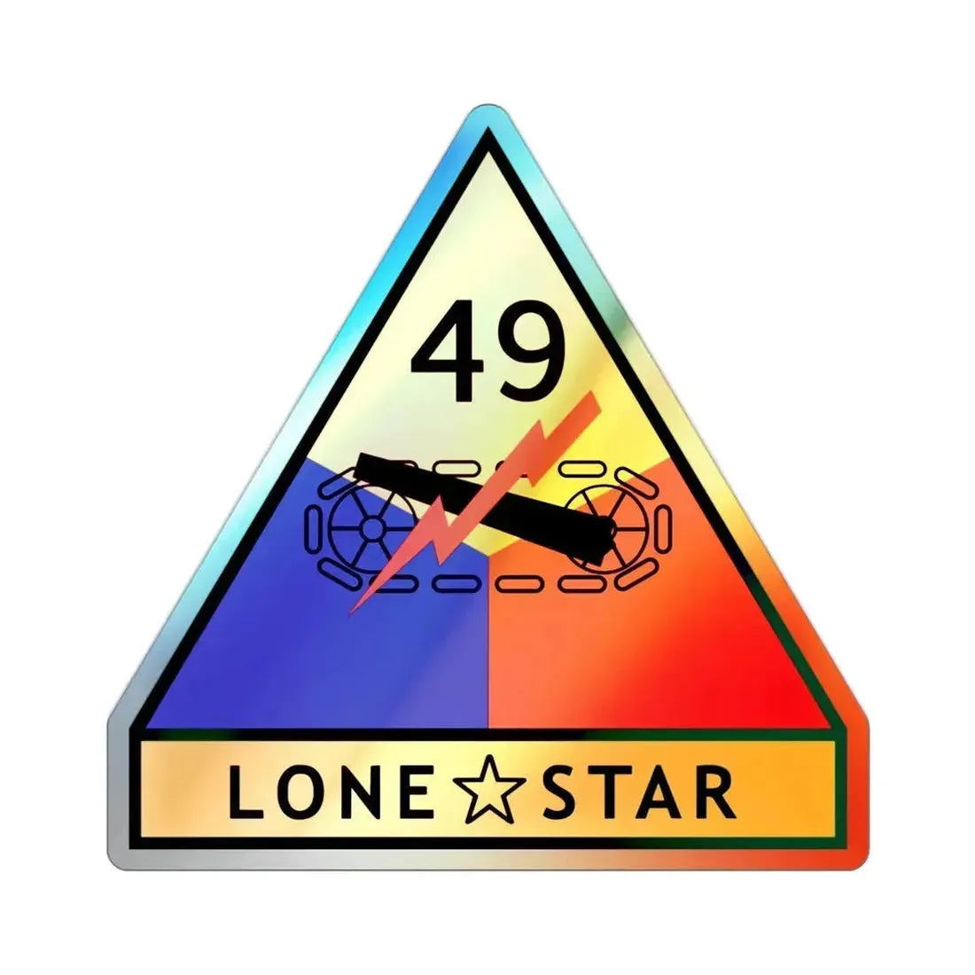 49th Armored Division (U.S. Army) Holographic STICKER Die-Cut Vinyl Decal 2 Inch Holographic - The Sticker Space