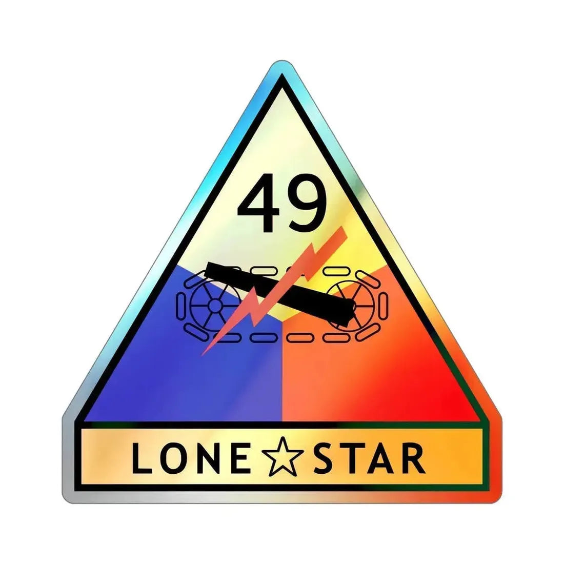 49th Armored Division (U.S. Army) Holographic STICKER Die-Cut Vinyl Decal 6 Inch Holographic - The Sticker Space