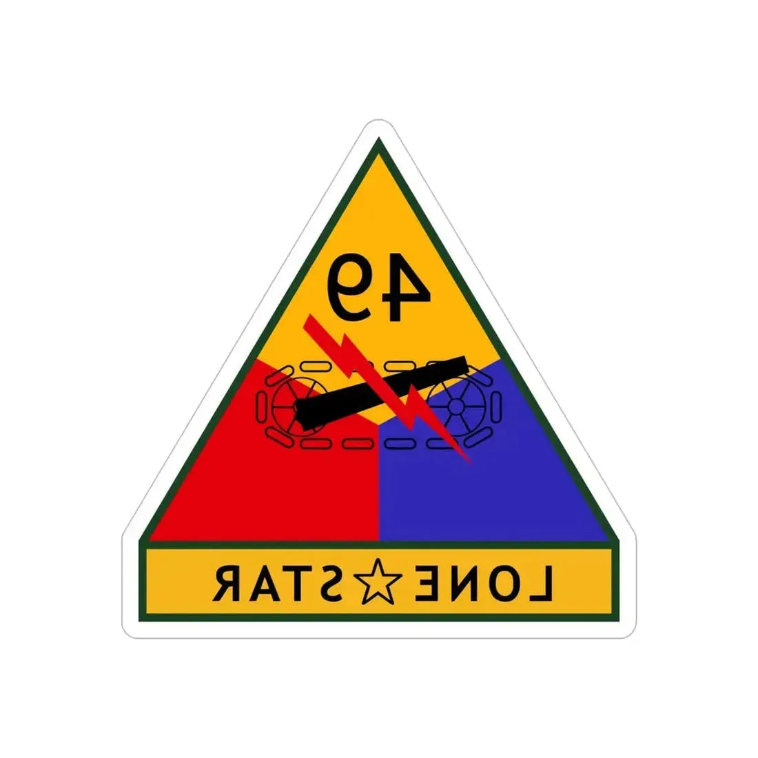 49th Armored Division (U.S. Army) REVERSE PRINT Transparent Die-Cut STICKER - The Sticker Space