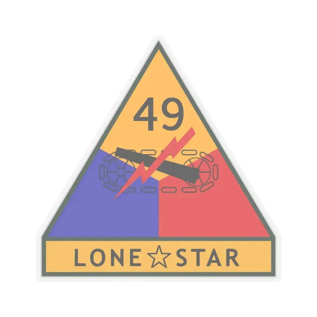 49th Armored Division (U.S. Army) STICKER Vinyl Kiss-Cut Decal 6 Inch Transparent - The Sticker Space