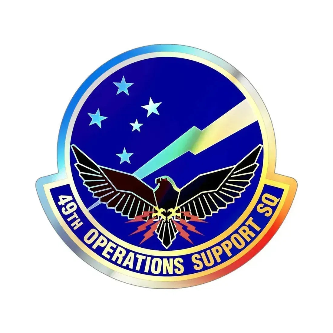 49th Operations Support Squadron (U.S. Air Force) Holographic STICKER Die-Cut Vinyl Decal 4 Inch Holographic - The Sticker Space