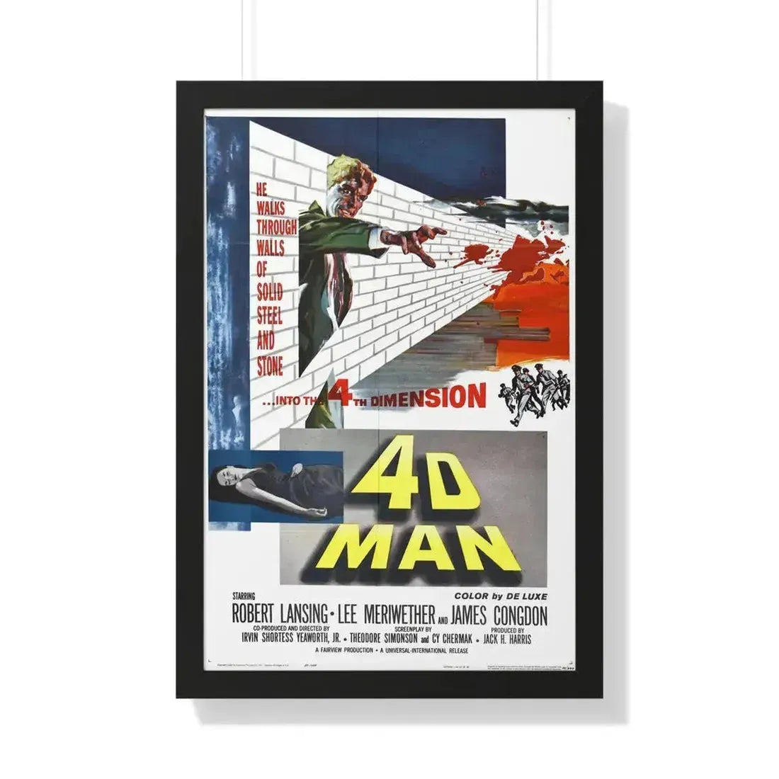 4D MAN 1959 - Framed Movie Poster 20" x 30" Black - The Sticker Space
