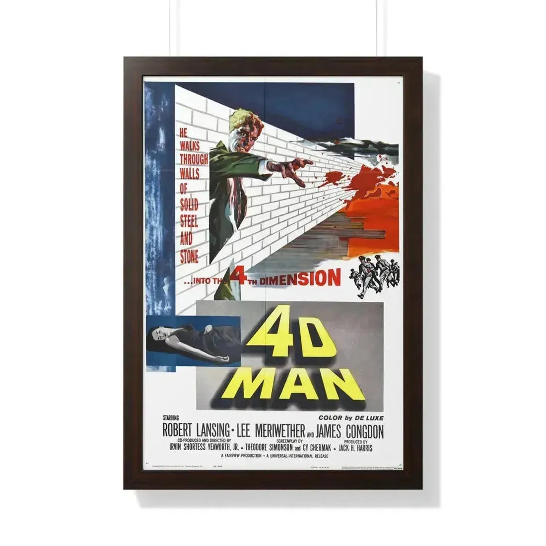 4D MAN 1959 - Framed Movie Poster 20" x 30" Walnut - The Sticker Space