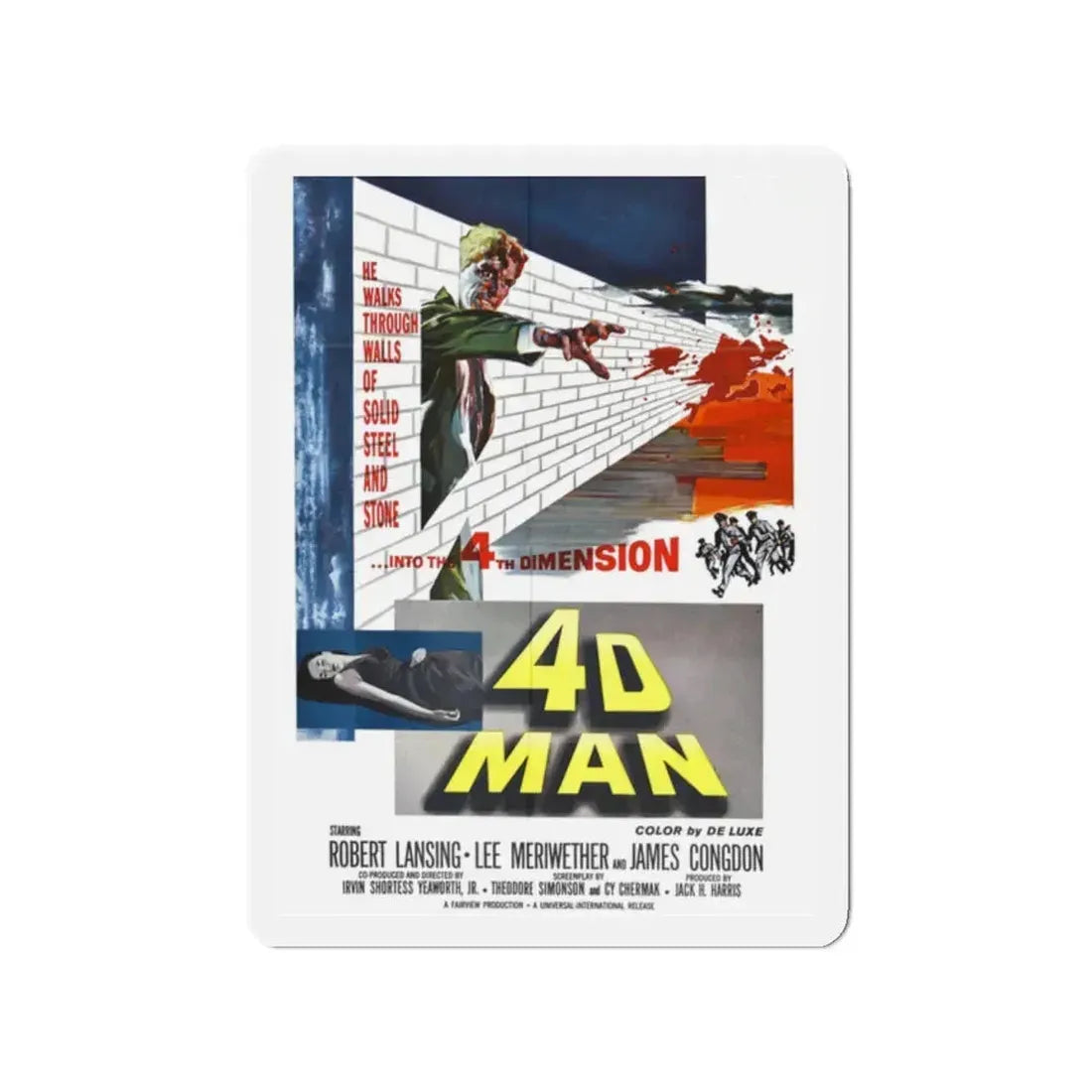 4D MAN 1959 Movie Poster - Refrigerator Magnet 2 Inch - The Sticker Space