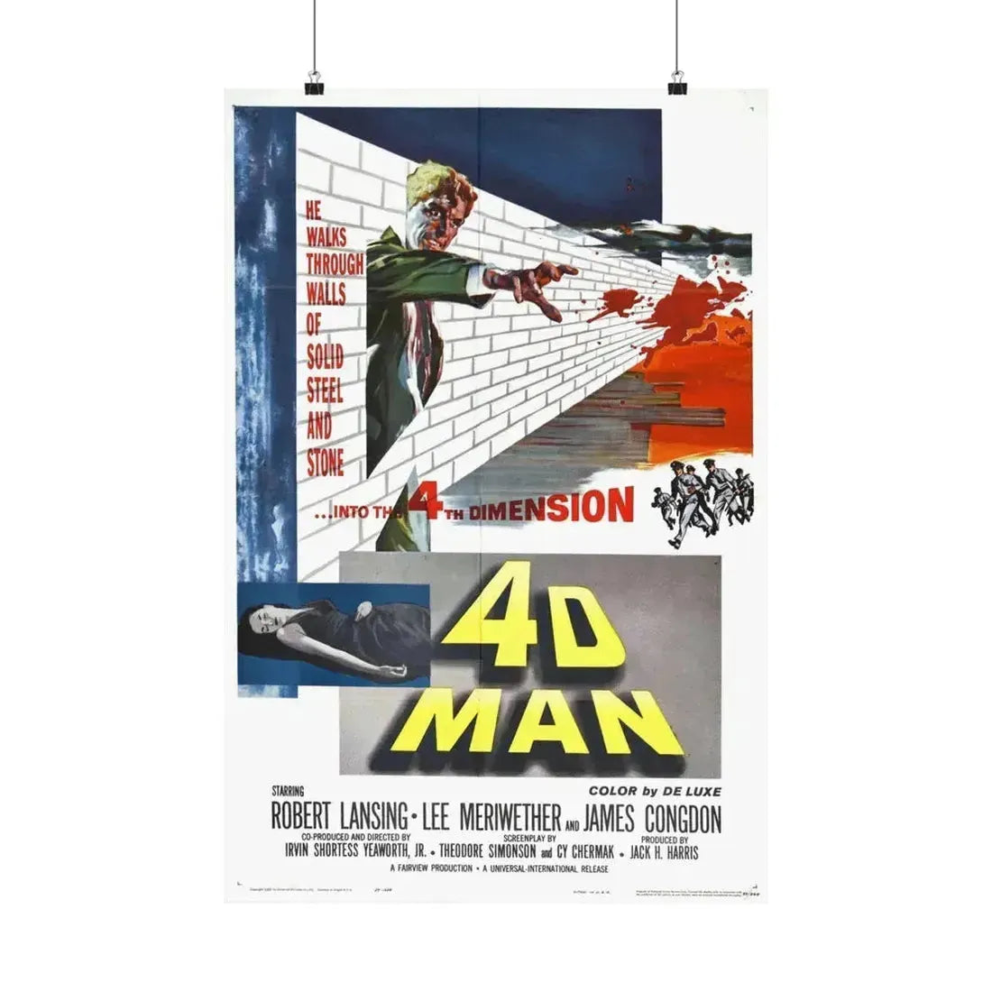 4D MAN 1959 - Paper Movie Poster 20″ x 30″ Matte - The Sticker Space